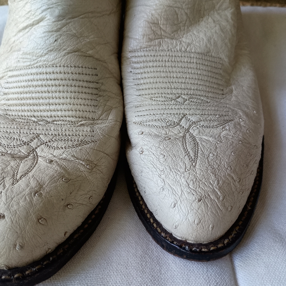 Tony Lama Cream Western Boots - Picture 3 of 7